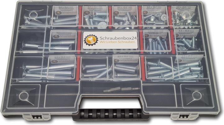 Schraubenbox24 Senkkopfschrauben Sortiment M6-M8 // 10mm-70mm 160 tlg. Schraubenbox (160 Schrauben pro Stück)