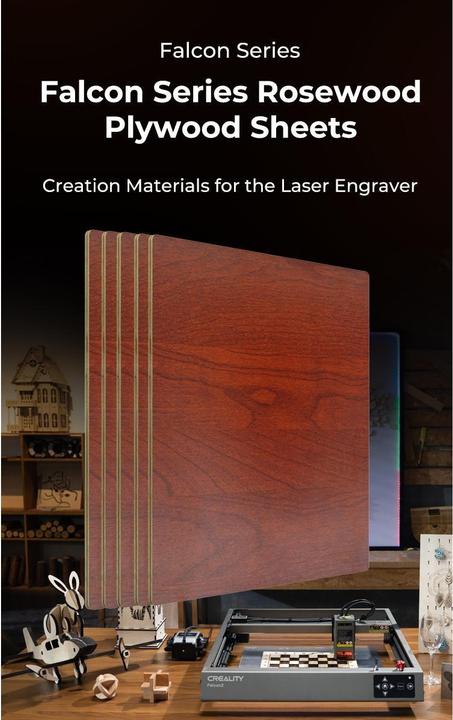 Actual product image Creality Rosewood panels 300 x 300 x 3/5 mm (Replacement parts)