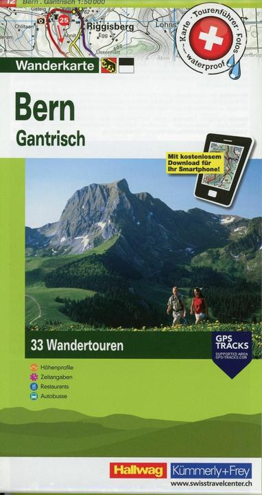 Actual product image Hallwag Hiking Tour Map 12 Bern 1 : 50 000
