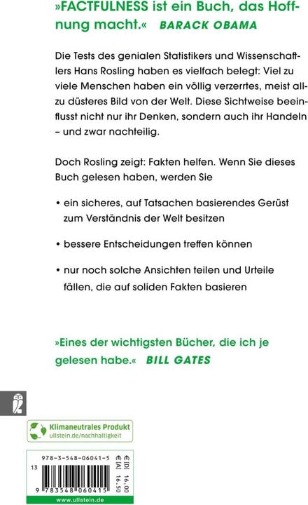 Produktbild Factfulness (Deutsch, Hans Rosling, 2019)
