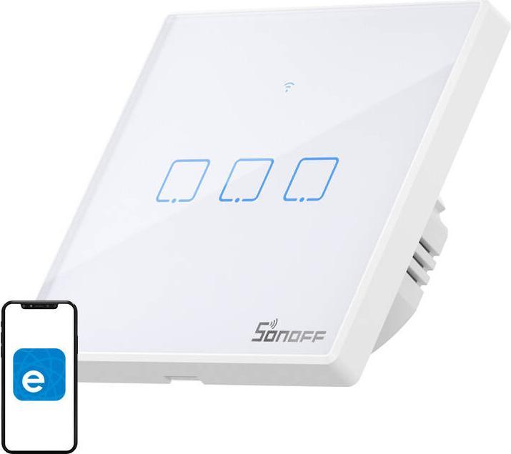 Actual product image Sonoff Smart Switch WiFi + RF 433 T2 EU TX (3-channel) updated