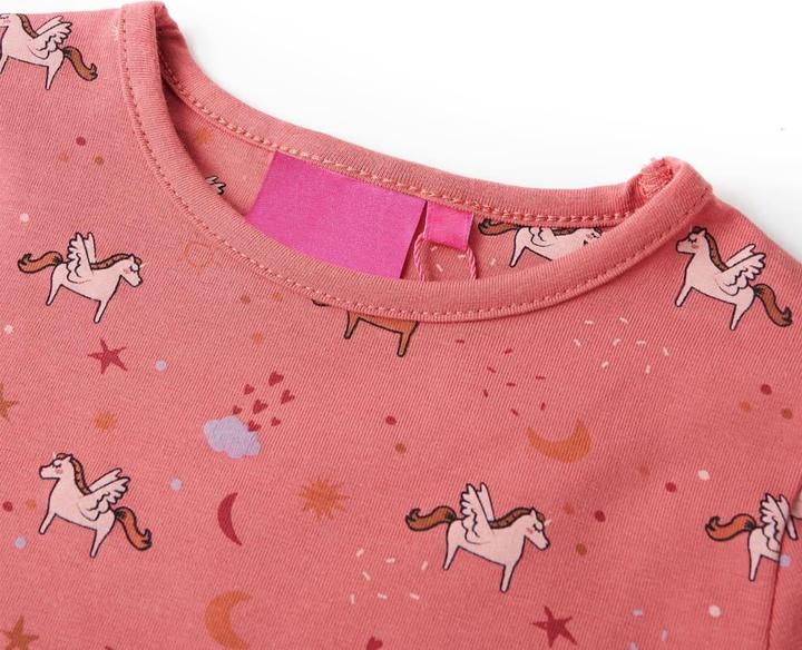 Produktbild VidaXL Kinderpyjama mit Langen Ärmeln Altrosa 116,Material: 95 (116)