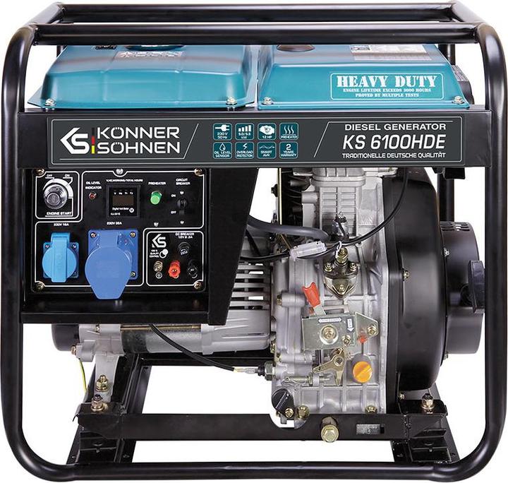 Actual product image Könner & Söhnen KS GENERATOR DIESEL KS 6100HDE (EURO V) 5,5kW 230V, ROZRUCH ELEKTRYCZNY (5000 W, 11 l)