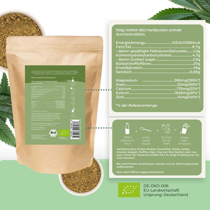 Produktbild Hans Brainfood Hanfprotein (Neutral, 1 Stk., 1000 g)