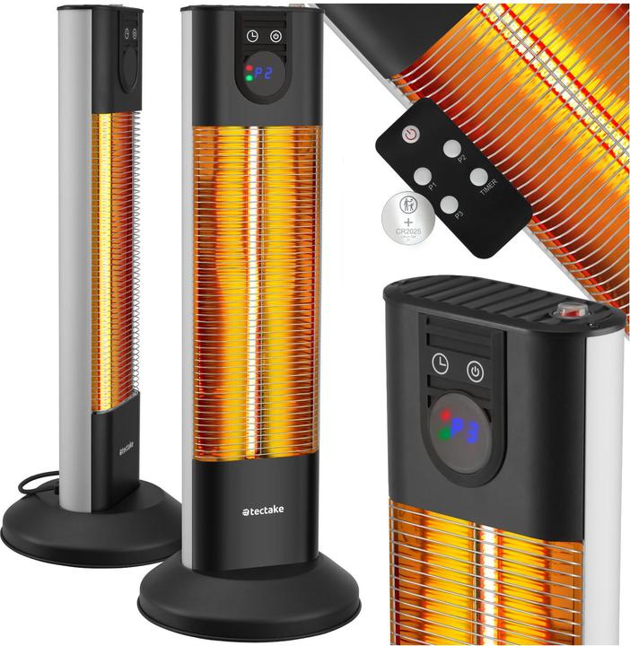 tectake Radiatore ad infrarossi Solaris Terra 1500W con timer (1500 W)