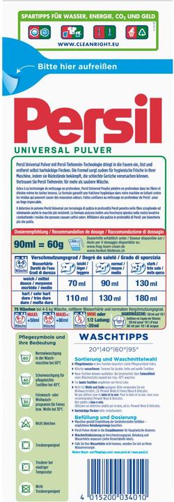 Actual product image Persil Powder Universal 75 WG (75 Washing cycles, Washing powder)