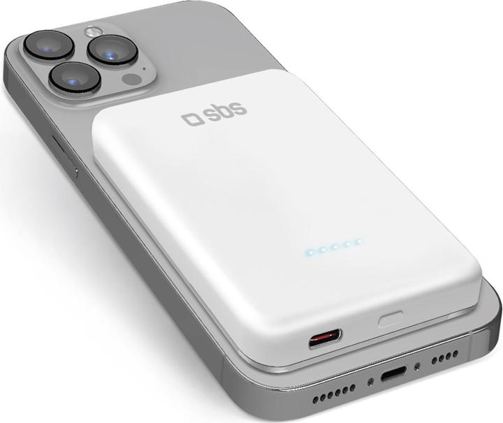 Actual product image SBS Powerbank 5,000mAh USB-C 20W/MagSafe white (5000 mAh, 20 W)