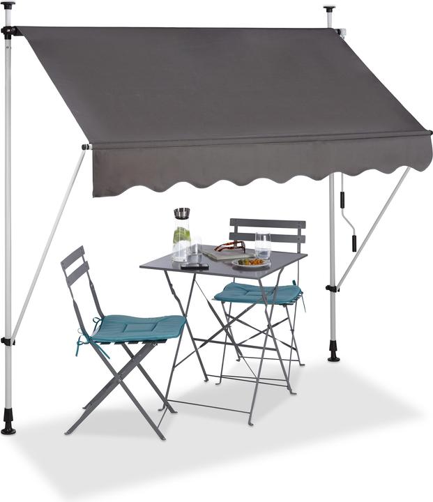 Actual product image Relaxdays Telescopic Balcony Awning (2 m)
