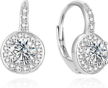 Agato Matching silver earrings with zircons AGUC3528