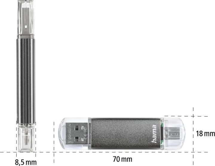 Produktbild Hama Laeta Twin (128 GB, USB-A)