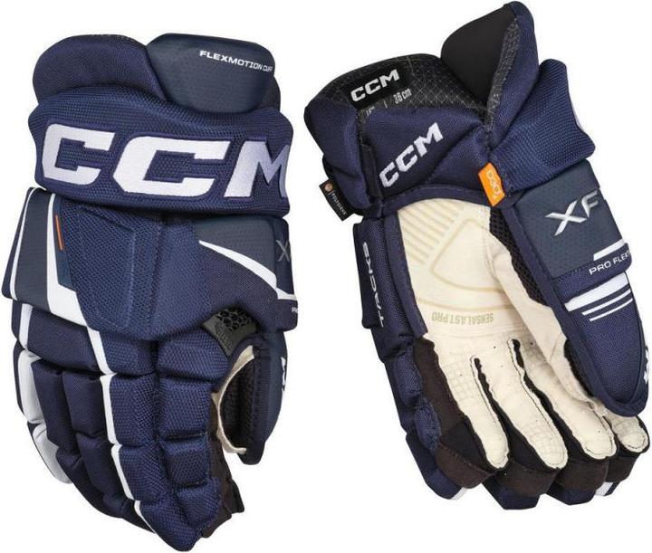 CCM Tacks XF Pro SR Hockeyhandschuhe (Dunkelblau (Marineblau)/Weiss (68), SR 13"/33 cm) (13)