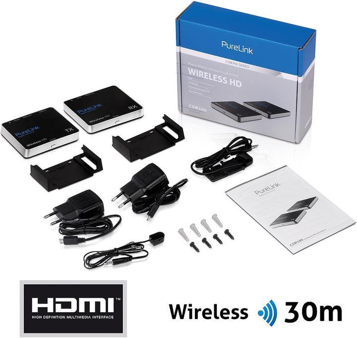 Purelink Cinema CSW100 - Wireless HDMI Extender (30 m, 3D Pass-through, x.v.Color)