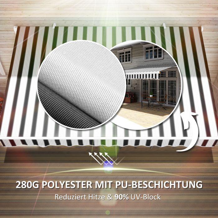 Produktbild Swisshandel24 Balkonmarkise, 3,95x2,45x3,50 m, UV-beständig, für alle Oberflächen, mit Handkurbel, Alu, Polyester (2.45 m)