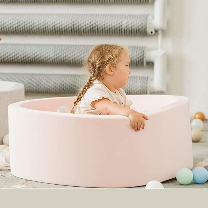 Produktbild Activity Board Waldorf Baby Rundes Bällebad 90x30cm mit 200 Bällen, Geschenk Bällebad - Hellrosa