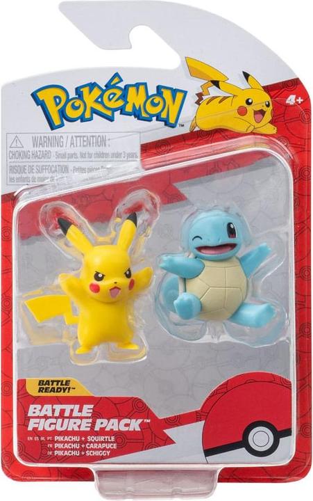Image du produit Jazwares Pokémon Battle Figure First Partner Set Figurines Lot de 2 Shiggy #2, Pikachu #9