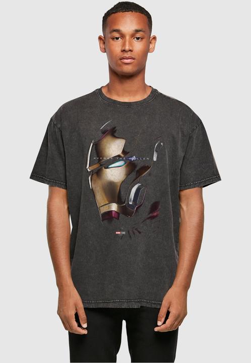 Actual product image Absolute Cult Avengers Endgame - Avenge The Fallen Iron Man Acid Washed Oversized Tee - 114205 (4XL)
