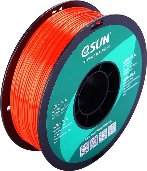Actual product image eSUN eSilk-PLA 1.75mm Jacinth 1kg 3D Filament (PLA, 1.75 mm, 1000 g, Orange)