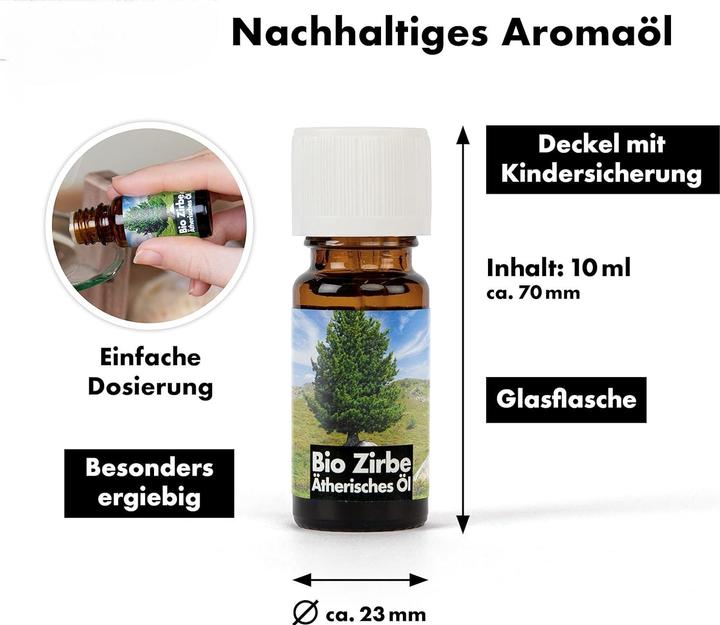 Produktbild ZNatur Bio Duftöl naturreines Zirbenöl Arven Ätherische Öle Zirbe für Diffuser Duftlampe Raumduft 10