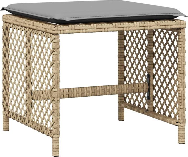 Produktbild VidaXL Gartenhocker Kissen Hocker Gartenstuhl Sitzhocker 4 Stk. Beigemischung
