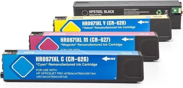 Actual product image Hermex Compatible Ink Cartridge HP 970XL 971XL (M, FC, Y, C)