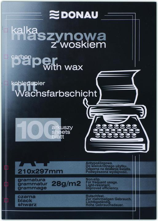Actual product image Donau Carbon paper, for typewriters, waxed, a4, 100 pieces, black (255 g/m², A4)