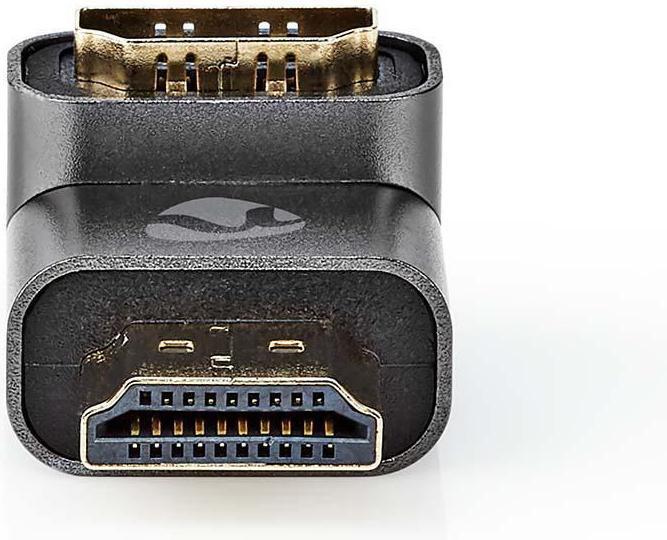 Actual product image Nedis HDMIT Adaptor HDMIT Connector / HDMIT Male HDMIT Female / HDMIT Output Gold Plated Angled 90° (HDMI, 3 cm)