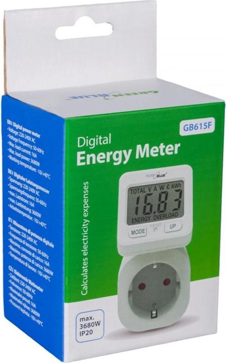 Actual product image Greenblue Energiezähler Wattmeter 16A max. 3680W Unterspeicher GB615 E