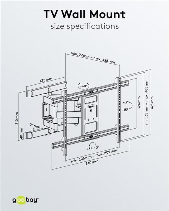Produktbild Goobay Fullmotion Pro (Wand, 100", 60 kg)