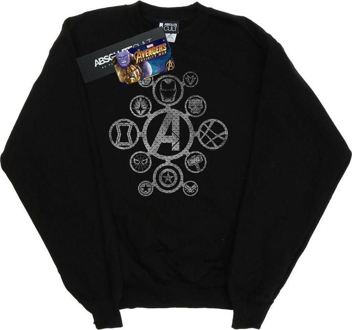 Avengers Infinity War Distressed Metall Ikonen Baumwolle Sweatshirt