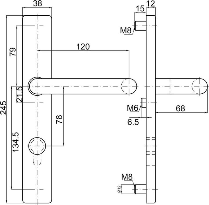 Actual product image MSL Door plates with handle 5973 (Door handle)