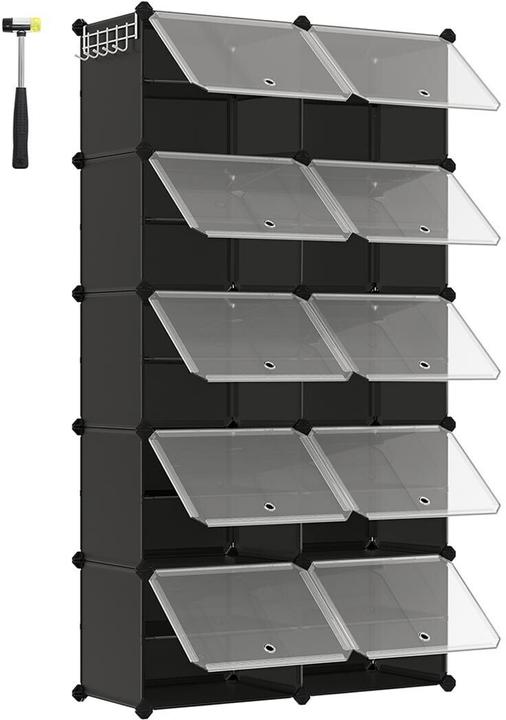 Image du produit Songmics Schuhregal 82 x 152 cm, Schwarz, Tiefe: 32