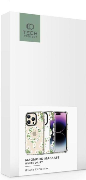 Immagine prodotto Tech-Protect Custodia MagMood MagSafe per iPhone 15 Pro Max - margherite bianche (Apple iPhone 15 Pro Max)