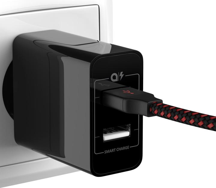 Actual product image Aplic USB charger 4800 mA, 2 port adapter with Smart Charge + Solid Charge, powerful 24W, black (24 W)