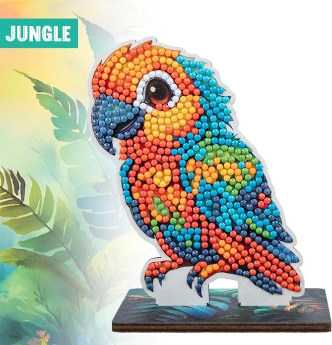 Actual product image Craft Buddy Jungle Papagei, Crystal Art Buddy, ca. 11x8cm