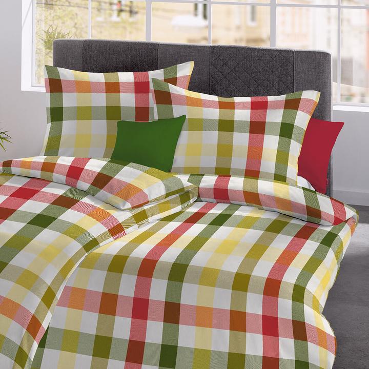 Produktbild Fleuresse gewebte Edelflanell Bettwäsche Lech Karo multicolor (Bettwäsche Set, 155x220 cm + 80x80 cm)