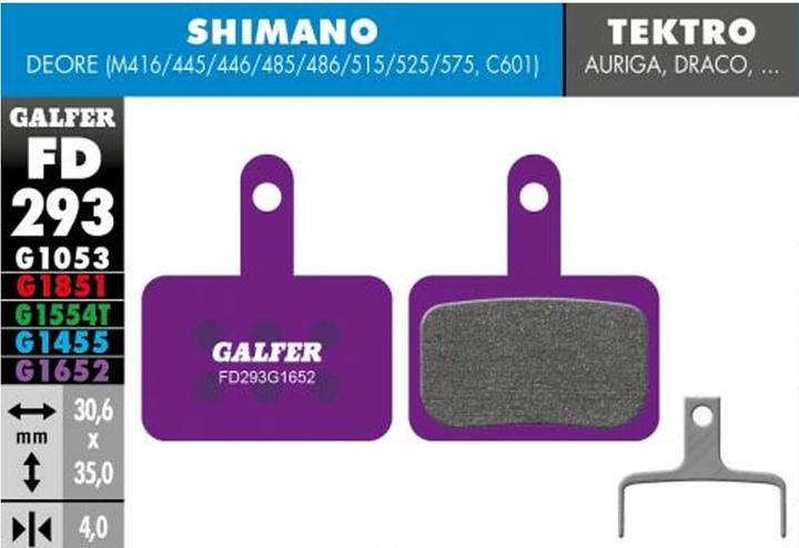 Immagine prodotto Galfer Bike Pastiglie per freni per e-bike (Shimano, Tektro, Semimetallico)