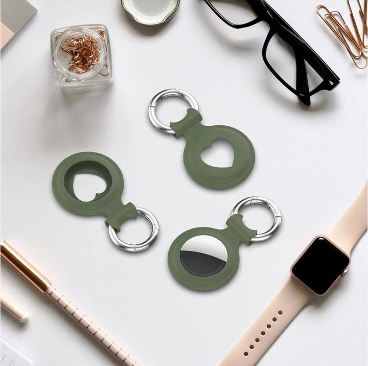 Produktbild Screenguard Apple Airtag Liquid Silikon Heart Case mit Anhänger