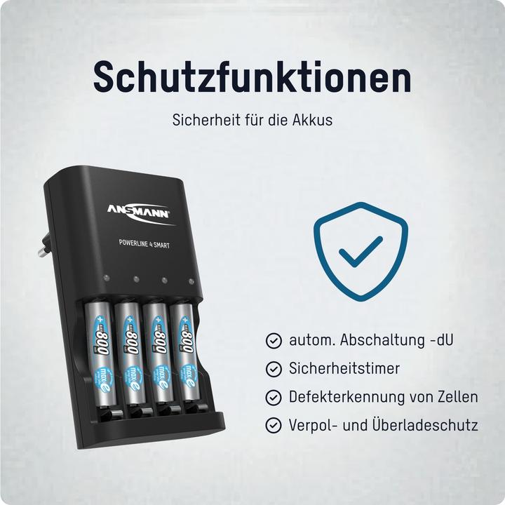 Produktbild Ansmann Akku-Ladeger?t Powerline NiMH/NiCD Mignon AA/Micro AAA (1 Stk., Ladegerät inkl. Akku)