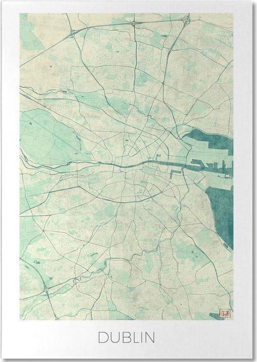 Actual product image Juniqe Dublin Vintage Map (A5, Dotted)