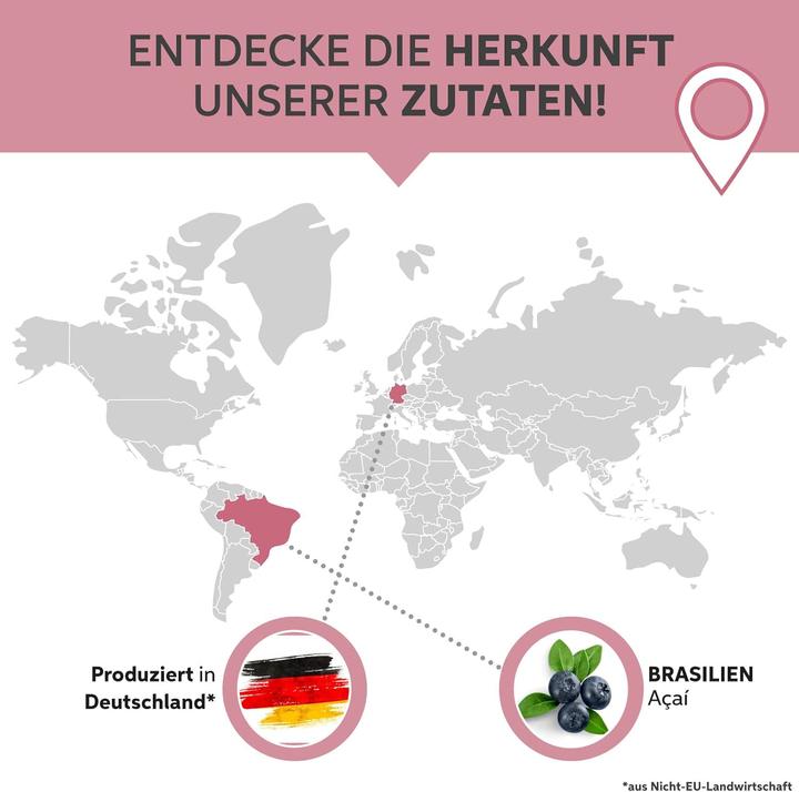 Produktbild Eltabia Acai Pulver in Rohkost-Qualität | 100% rein ohne Zusatzstoffe und Vegan (Pulver, 200 g)