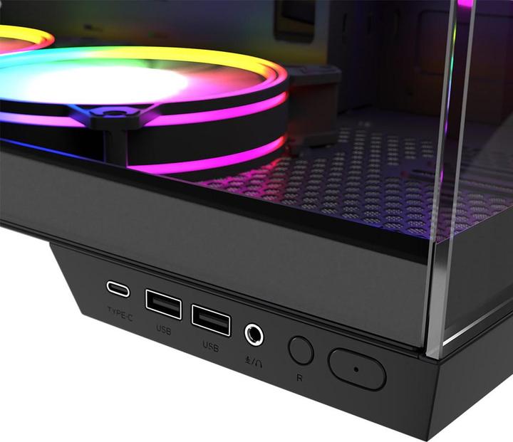 Actual product image Modecom Obudowa Volcano Panorama Apex ARGB 7F czarna (AT-PANORAMA-7F-ARGB-10-000000-0002) (ITX, ATX, mATX)