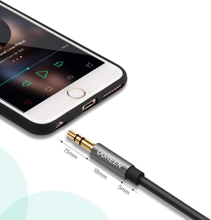 Actual product image Ugreen AV118 AUX jack audio extender 3.5 mm 5m (black) (5 m)