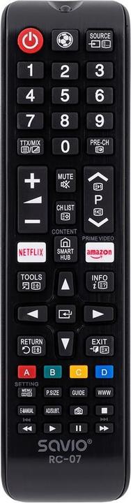 Produktbild Savio RC-07 Fernbedienung IR Wireless TV Drucktasten (Universal Fernbedienung, Miracast)