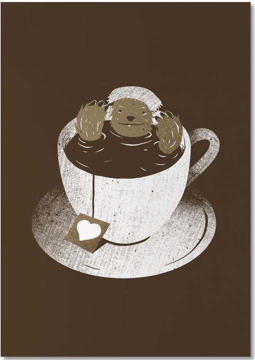 Actual product image Juniqe Monday Bath Sloth Coffee - Coffee (A5, Lined)