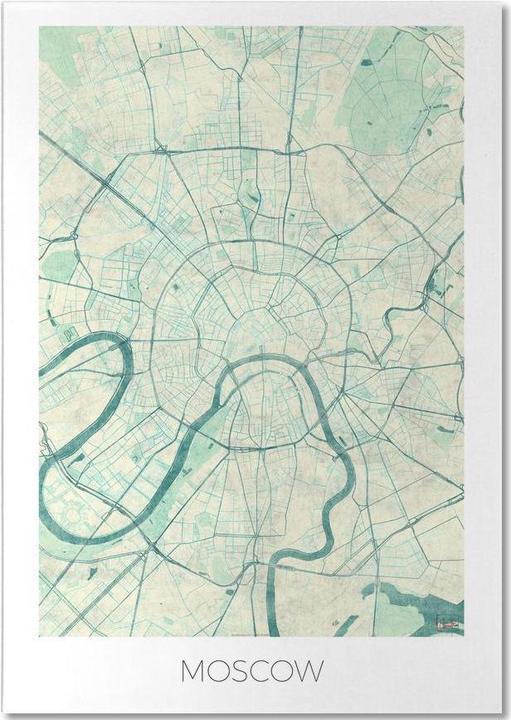Image du produit Juniqe Moscou - Carte vintage (A5, Pointillés)