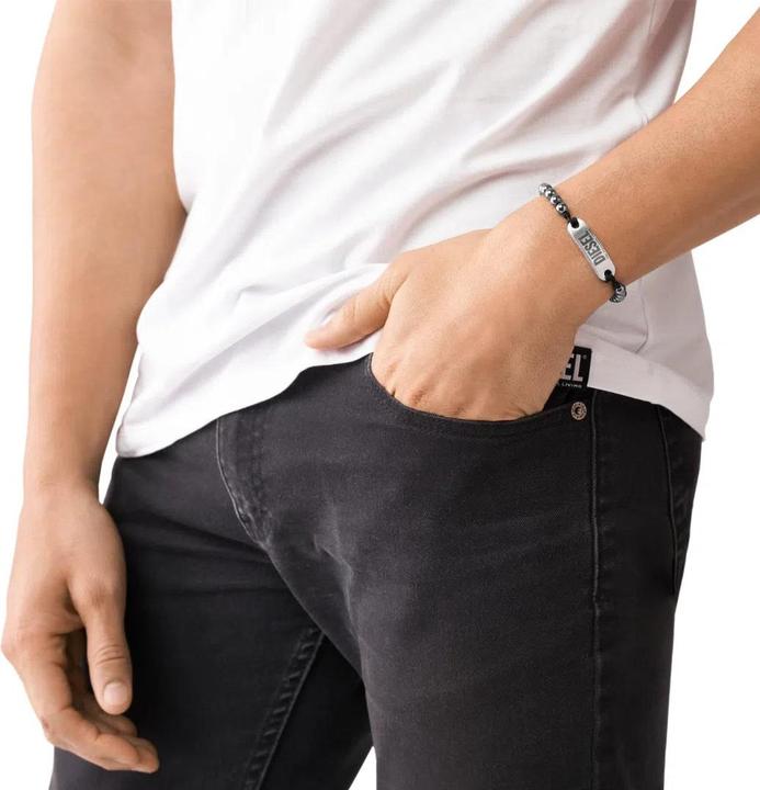 Immagine prodotto Diesel Perline (25 cm, Acciaio inossidabile, Tessuto, Agata)
