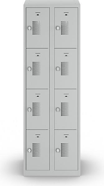 Produktbild eurokraft basic Schliessfachschrank mit Drehriegel für Vorhängeschloss, 8 Fächer (60 cm, 180 cm)