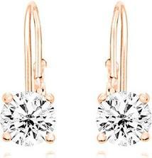 Actual product image JVD Gentle bronze earrings with clear zircons SVLE0620XH2RO00 - Dimension: 1.3 x 0.5 cm