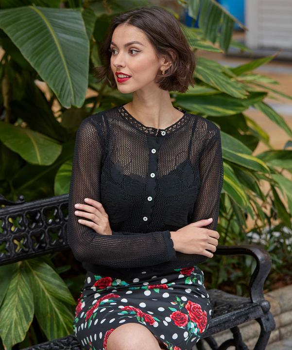 Actual product image Joe Browns Sheer Rose Lace Cardigan