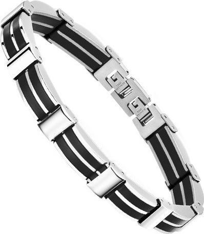 Lotus HERREN-ARMBAND IM LOTUS-STIL AUS SCHWARZEM LS1878-2/3-STAHL, HERREN (MAT BIJOU)